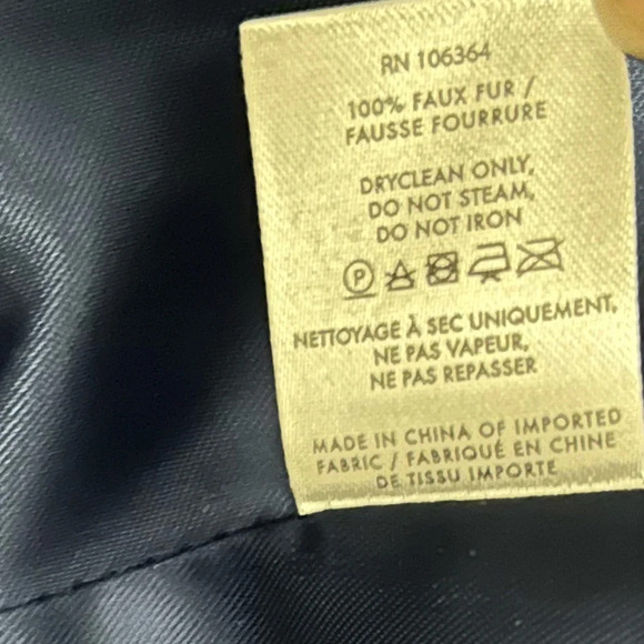 Kule The Bailey Striped Faux Fur Jacket Size L blue and brown excellent cond - Picture 8 of 8